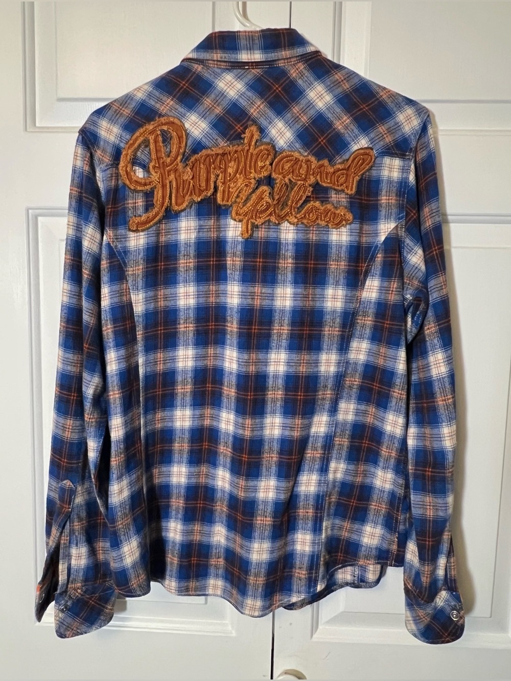 Blue Plaid “Purple and Yellow” Button-Up Western Shirt